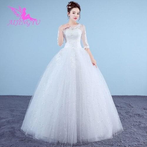 AIJINGYU 2021 girl Customized new hot selling cheap ball gown lace up back formal bride dresses wedding dress WK277