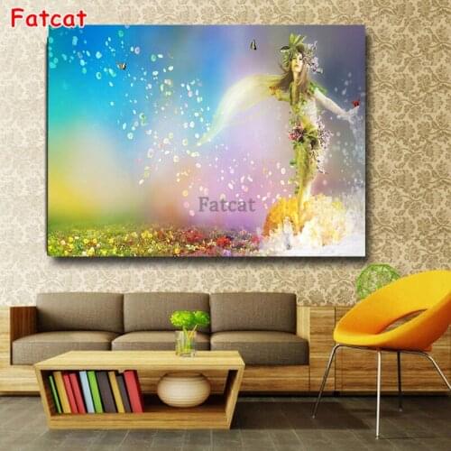 5D DIY Diamond Painting Flower Fairy Full Square Drill Rhinestone Diamant Embroidery Pattern Mosaic Kits Home decor PP1625