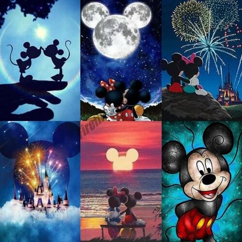 Disney 5D DIY Diamond Painting Mickey Minnie and More Full Diamond Embroidery Cross Stitch Kits Home Decoration Christmas Gift