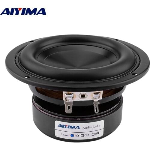 AIYIMA 1Pc 4 Inch Woofer Audio Waterproof Speaker Bass Hifi Sound Music Subwoofer Altavoz 4 8 Ohm 100W Home Theater Loudspeaker