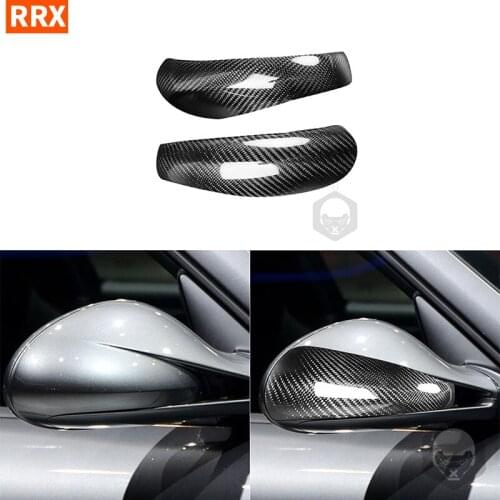 For Porsche 911 997 2005-2011 Carbon Fiber Tape-on Rear View Mirror Cover Cap Rearview Mirror Housing Shell Car Accessories