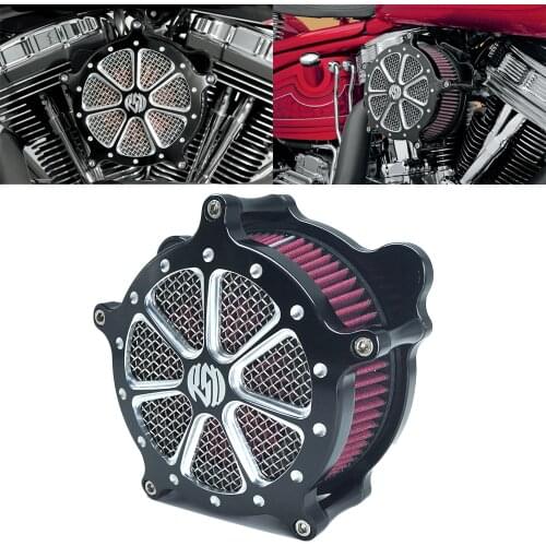RSD Black Speed 7 Venturi Air Cleaner Intake Filter For Harley Touring Street Glide Road Glide Softail Dyna FXDLS FLSTNSE 00-21