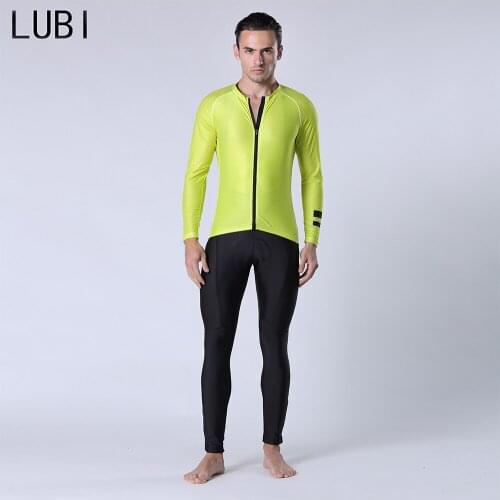 LUBI Pro Men Cycling Jersey Set Bib Pant Suit Long Sleeve Summer Bike Kit Breathable MTB Bicycle Clothes Clothing For Long Ride