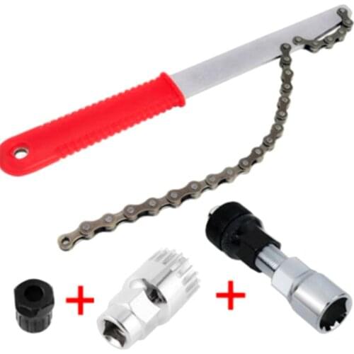 Flywheel Remover Crank Bicycle Repair Tool Kit Bike Chain Wrench Bracket for Cycling