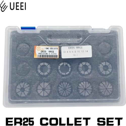9PCS ER25 Spring Chuck Set Engraving Machine Spindle Collet 0.015/0.008MM High Precision Special for milling machine