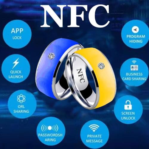New Fashion Diamond With Functional Stainless Steel NFC Smart Ring For Men And Women, Suitable For Android Phones And IPhones