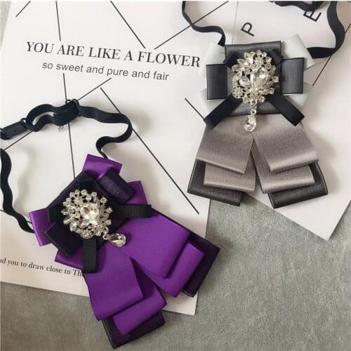 New British Korean Bow Tie Mens Formal Wear Wedding Performance Groom Groomsmen Accessories Womens Rhinestone Jewelry Gift