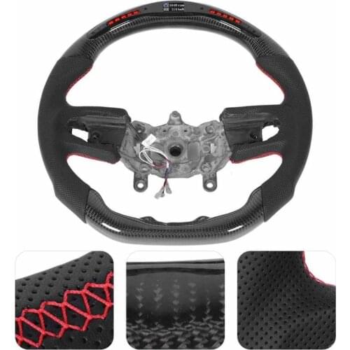 New Carbon Fiber LED Shift Lights Display Steering Wheel Perforated Leather Fit for Jeep Wrangler JL JLU
