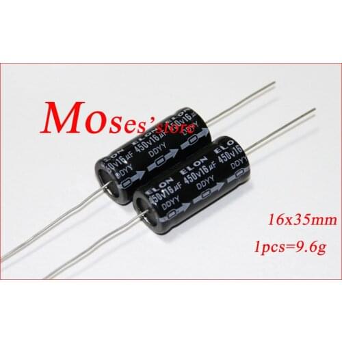 450v 16uf Original New Capacitance Axial Audio Electrolytic Capacitor 16x35mm +/- 20