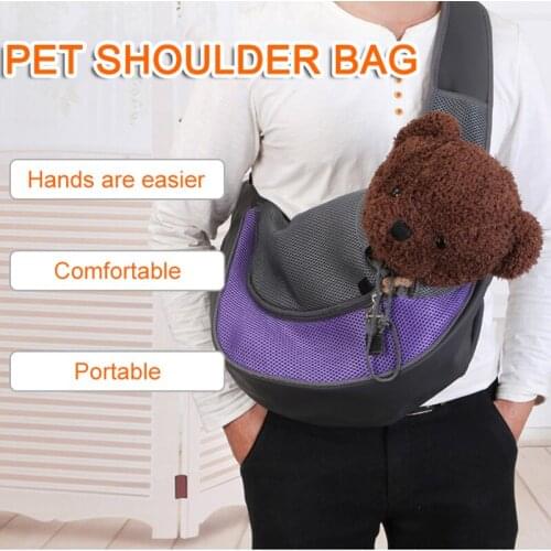 Protable Breathable Pet Dog Carrier Outdoor Travel Handbag Pouch Mesh Oxford Single Shoulder Bag Sling Comfort Tote Shoulder Bag