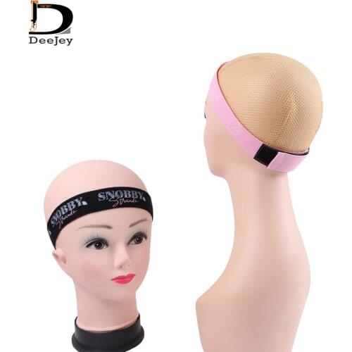 Customized Logo Elastic melt Edge Band For Wig Headband Hair clip Band With Adjustable Hook and Loop Fastener Tape