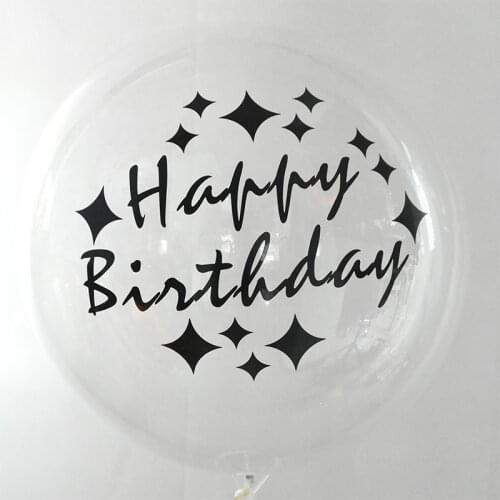 1pc Transparent Bobo Balloon Sticker Happy Birthday Helium Balloon for Wedding Birthday Party Decoration Kids Favor Toy