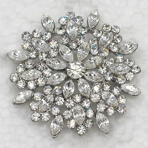 Clear Rhinestone Flower Pin brooches C718 A