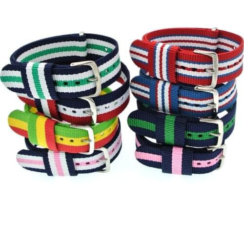 Mix Color 18mm 20mm Women Watch Strap Nylon Watchband for Smartwatch Bracelet Woven Watch Band Pulseira Correa Reloj Belt WB001