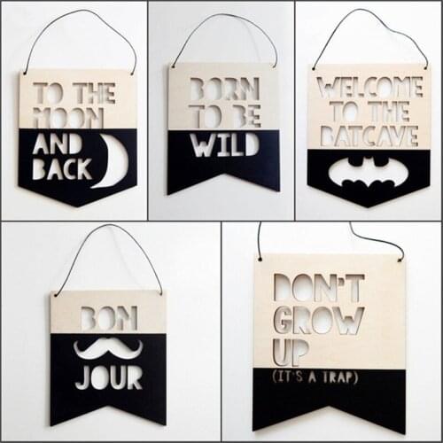 Nordic Wooden Pendent Home Decor Wall Hanging Decorations Baby Room Photography Props Wedding/Christmas Ornament Crafts