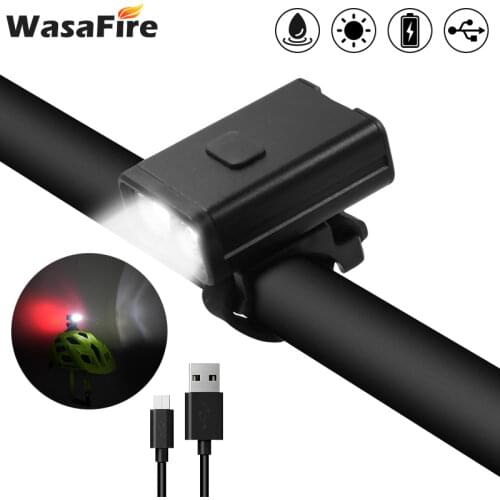 T6 LED Bicycle Front Rear Light Bike Helmet Lights USB Rechargeable MTB Headlight Safety Cycling Warning Lamp 8 Modes