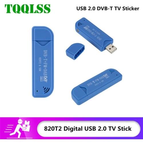 TQQLSS Mini Portable TV stick 820T2 Digital USB 2.0 TV Stick DVB-T + DAB + FM RTL2832U Support SDR Tuner Receiver TV accessories