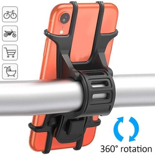 Bicycle Mobile Phone Holder Silicone Motorcycle Bike Handlebar Stand Mount Bracket Bike Mount Phone Holder for IPhone GPS Device