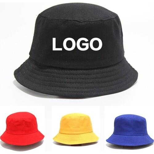 Womens hat summer bucket hat DIY custom printing micro-standard solid color Pure cotton fisherman hat beach sun hat basin hat