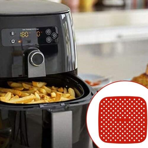 1Pc Kitchen Air Fryer Steamer Liners Premium Perforated Non-Stick Steaming Basket Silicone Papers Mat Baking Utensils Reusable