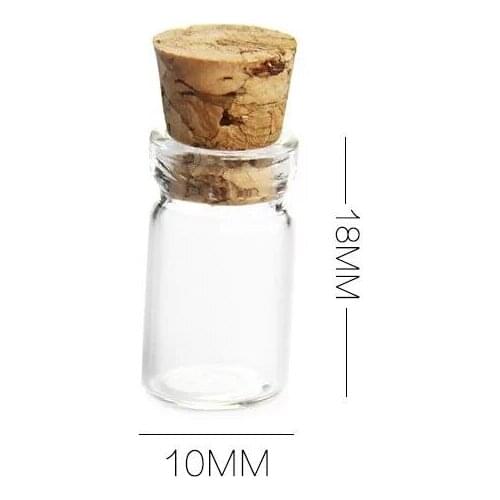 10pcs/lot10*18mm 0.5ml Cute Mini Messages Wishing Glass Bottle Vials Charms Pendants Clear Transparent Bottles Cork Glass Jars