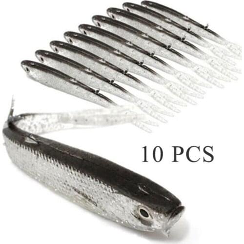 10pcs Soft Fishing Lures Silicone Bait 7.5cm for Fishing Shad Swimbait Wobblers Artificial Tackle Soft Fly Fishing Lures Bait