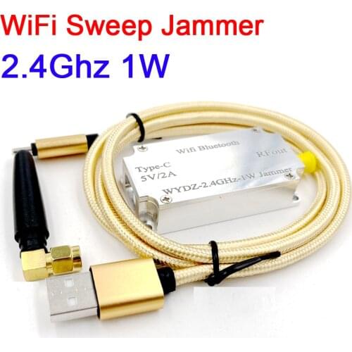 2.4GHZ WiFi Sweep Frequency Jammer 1W amplifier with antenna TYPE-C for 2.4G Bluetooth interference shield