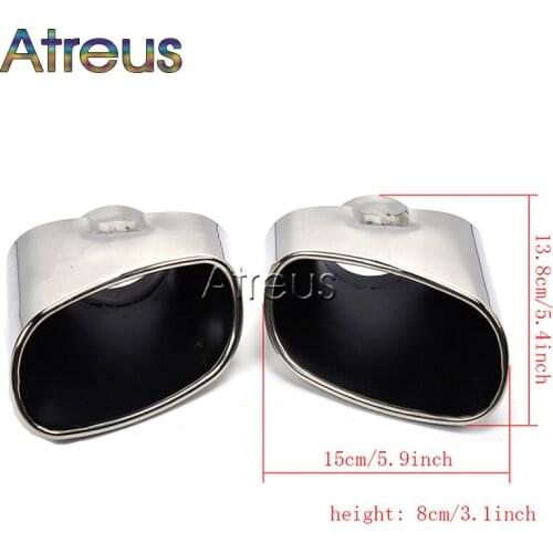 2pcs Stainless Steel Chrome Car Exhaust Tips Muffler Pipe Cover For BMW X5 E70 E53 Accessories 2000 - 2016