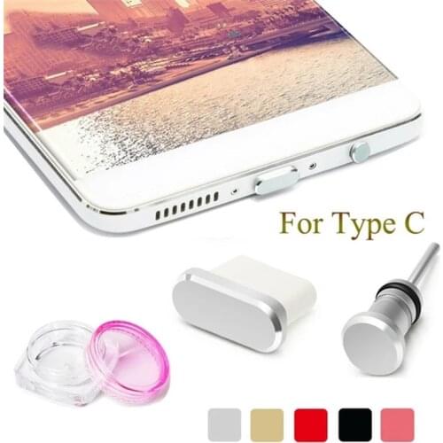2PCS Metal anti dust plug for phone Charger Port For Type C + Earphone port IR Jack 3.5mm Plug type c For Samsung Galaxy S8 S9