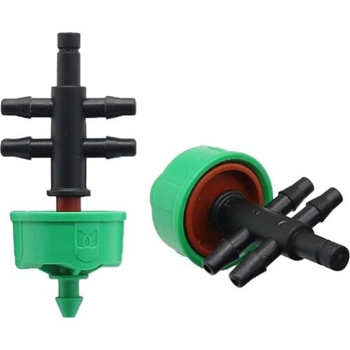 20 Pcs 2L/4L/8L Automatic Pressure Current Regulator Dripper With 3/5mm 4-way Hose Splitters Garden Irrigation Accessories