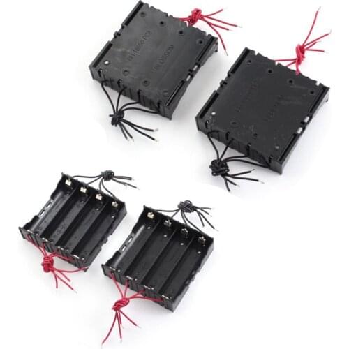 30pcs/lot MasterFire 11cm 8-Wires Black Plastic 4 x 3.7V 18650 Battery Holder Storage Box Case Cover For 4pcs Batteries Cases