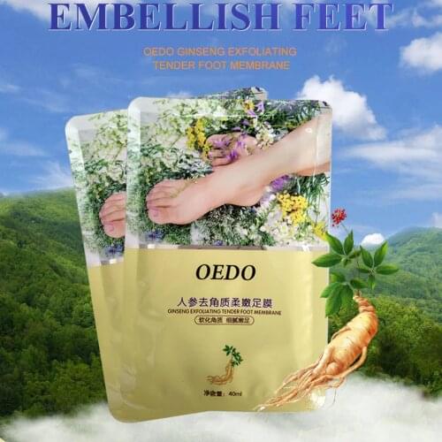 4pcs Skin Care Ginseng Extract Remove Foot Dead Skin Mask Foot Peeling Exfoliating Skin Socks Whitening Beauty Feet Care Cream