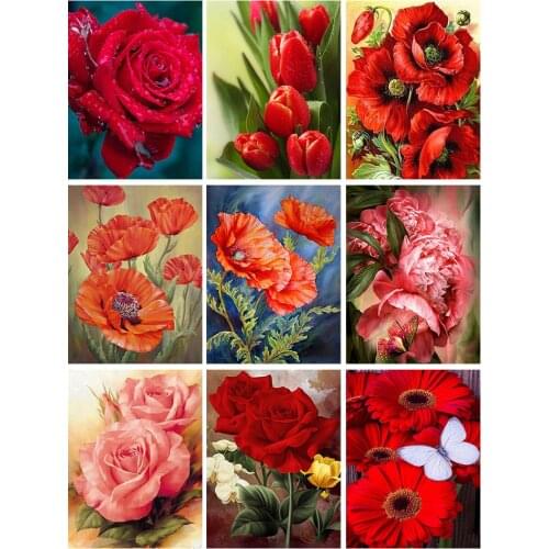 Diamond Embroidery Sale Flowers Diamond Mosaic Rose Canvas 5D DIY Diamond Painting Full Square Cross Stitch Home Decor Sale