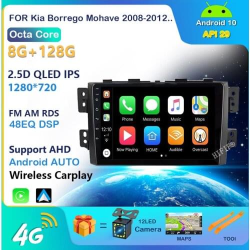 Carplay DSP IPS Android 10.0 Car Radio For Kia Borrego Mohave 2008-2012 Stereo Multimedia Video Player GPS Navigation BT Wifi HU