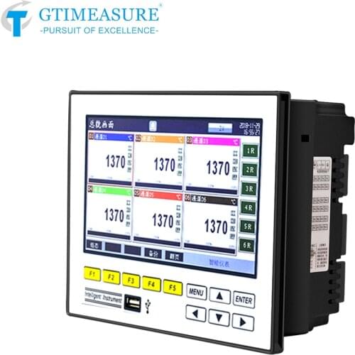 Paperless Datalogger With Ethernet Function Temperature Pressure Voltage Current Sensor Chart Recorder 24VDC 1~16 Channels