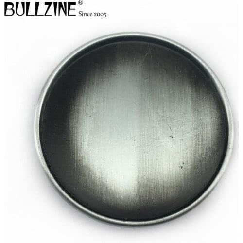 Bullzine wholesale zinc alloy retro round blank DIY belt buckle pewter finish FP-03353 fashion jeans gift belt buckle