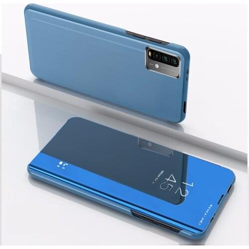 Smart sleep mirror flip phone covers case for xiaomi pocophone little poco m3 m 3 3m magnetic stand book coque on pocom3 6.53
