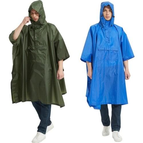 Raincoat Hooded Waterproof Unisex Pullover Rain Poncho with Pocket Mountaineering Hooded Raincoat