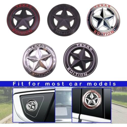 EIDRAN 3D TEXAS EDITION Metal Car Sticker Star Logo Emblem Badge Car Styling Sticker