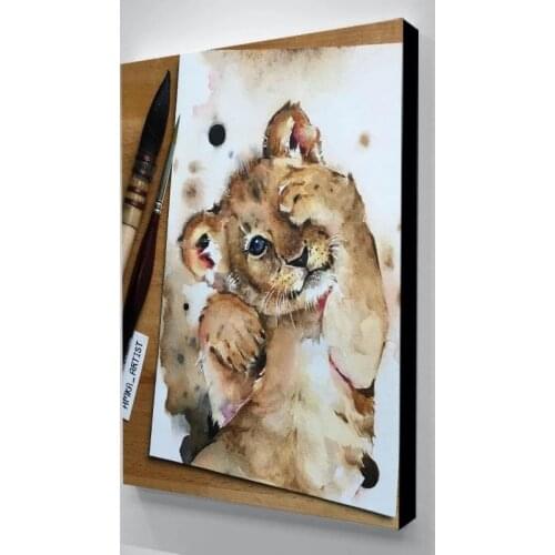 HD Prints Canvas Wall Art The Lion Painting Modular Pictures cute animal gift Home Decoration Poster Living Room No Framework