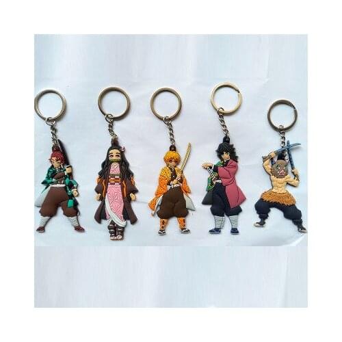 Kimetsu no Yaiba 5Style Fashion Anime Toy Figures Keychain Cartoon Keyholder Birthday Unisex Gifts New