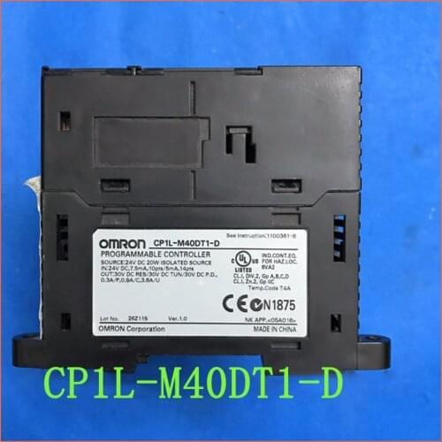 M40DT1-D Used Original CP1L-M40DT1-D CP1L PLC CPU for Omron Sysmac 40 I/O 24 DI 16 DO Transistor Sourcing 24V USB