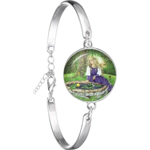 Fashion Bracelet Handcraft colares Fairy Frog Tales Art Photo Glass Crystal Bangle Fashion Animal Jewelry For Women Girls Gift