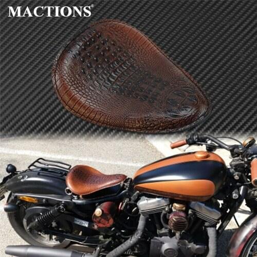 Motorcycle Brown/Black Alligator Front Solo Driver Seat Cover for Harley Sportster XL Dyna Chopper Bobber For Yamaha For Honda