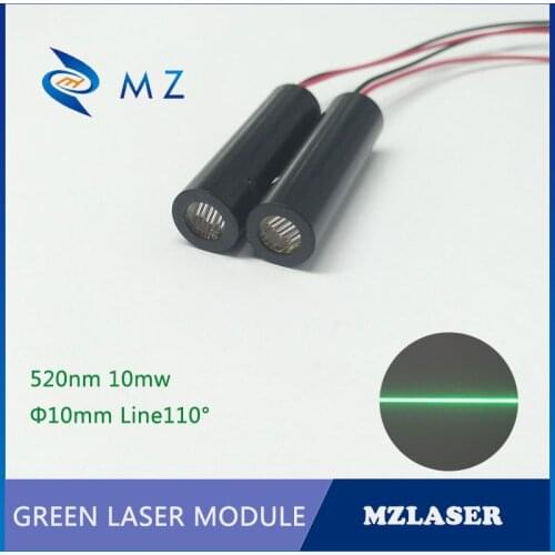 520nm 10mw 110 degree green line laser module low temperature work low power consumption industrial APC driven laser