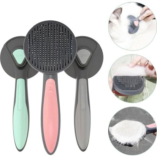 Cat Dog Comb Stainless Steel Pets Brush Self Cleaning Slicker Pet Grooming Hair Remover Comb Tool Pet Beauty Grooming Supplies