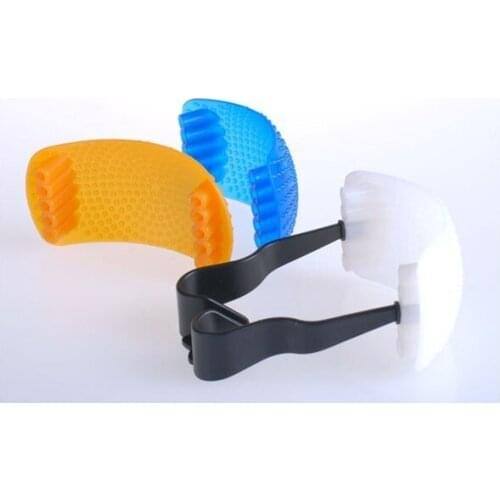 3 Color Pop-Up Flash Diffuser Cover with bracket Kit for Canon 580EX 430EX 380EX for Nikon SB600 SB900 SB800