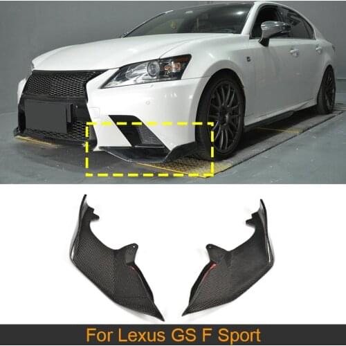 Car Front Bumper Splitter for Lexus GS F Sport Sedan 4 Door GS350 2013-2015 Carbon Fiber Flaps Apron Lip Spoiler Car Sticker