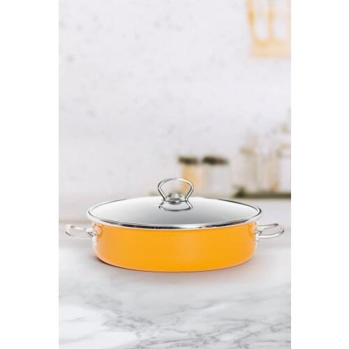 Yellow Enamel Karnıyarık-Rice Cooker | 26 cm