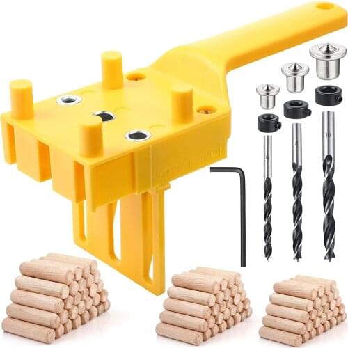 Woodworking Hand Tools Quick Dowel Jig 6/8/10mm Drill Bit Handheld Wood Locator Drilling Hole Puncher For Carpentry Dowel Joints